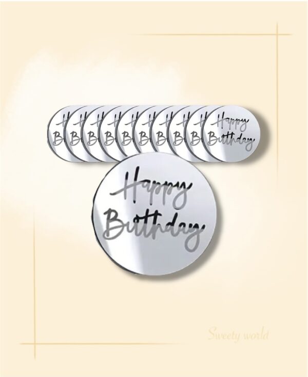 Happy Birthday tortadísz ezüst